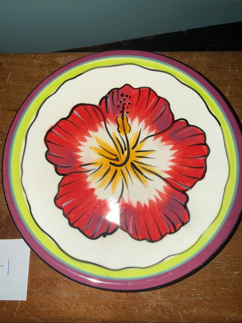 Hibiscus Pattern Appetizer Plate by Clay Art